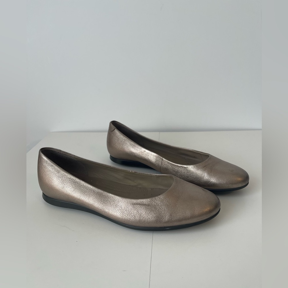 Ecco Anine Ballerina Flats in Stone Metallic 39